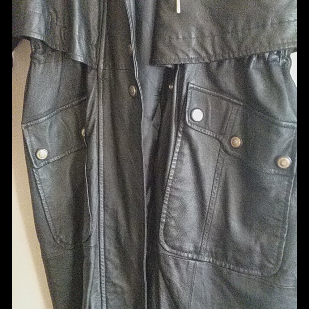 Long Leather Trench Coat - Picture 4 of 10